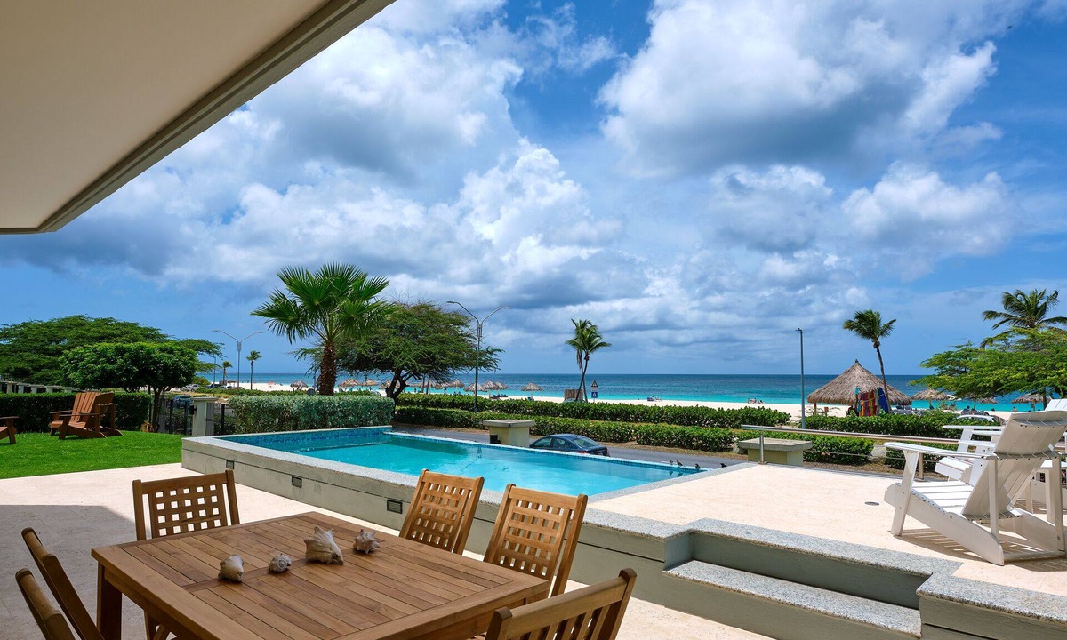 Oranjestad-West Condo | Walk to Eagle Beach – Exclusive 6BR Beachfront Condo with Private Pool & Jacuzzi
