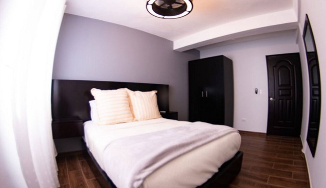 2BD condo on a quiet Cabarete surfing beach, good for 8 adults