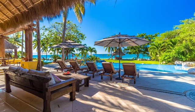 LUXURY BEACHFRONT ESTATE 8 BD RANCHOS ESTATES FULLY STAFFED, RESORT ACCESS INCL in Punta Mita