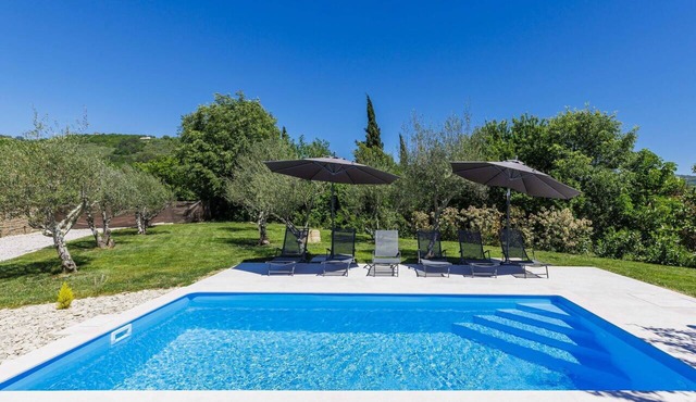 Stunning private villa for 6 guests with private pool, WIFI, A/C, TV, terrace and panoramic view in Buzet