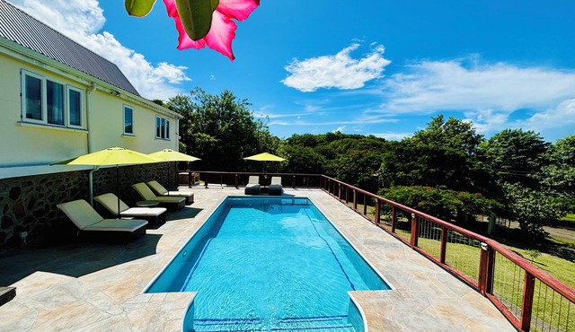 Walk to the beach! Ocean view with large private pool & deck
