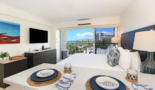 Wow! Ocean View Studio at Waikiki Shore, Just Steps to Waikiki Beach! in Honolulu