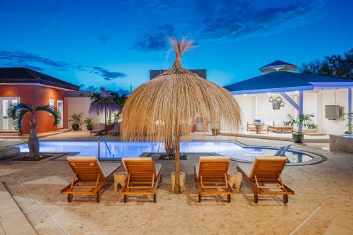 Grand Luxury Villa, 2 min Eagle Beach, 7 Rooms, Gym, Billiard Pool, HotTub, Piano and more!